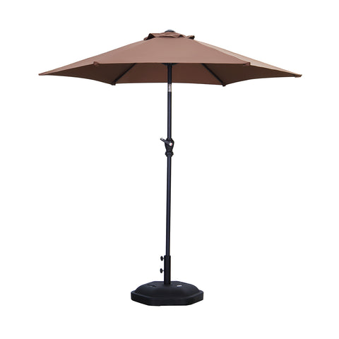 Ainfox 7.5FT Patio Umbrella Outdoor Table Umbrella,Market Umbrella with Push Button Tilt and Crank for Garden, Lawn, Deck, Backyard & Pool