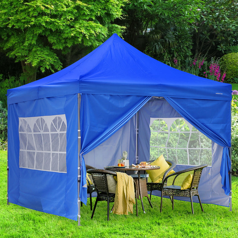 Ainfox 10x10 Feet Pop Up Backyard Canopy Tent, Instant Folding Shelter with 4 Sidewalls and Roller Bag for Party