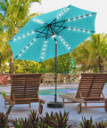 Ainfox 10Ft Solar Powered 40 LED Lighted Aluminum Patio Table Market Umbrella