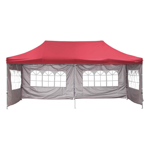 Ainfox 10x20Ft Pop up Canopy Tent, Party Heavy Duty Instant Gazebo with 4 Removable Sidewalls，4 Transparent Windows and 2 Zipper Doors