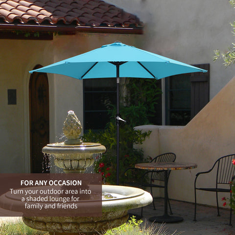 Ainfox 7.5FT Patio Umbrella Outdoor Table Umbrella,Market Umbrella with Push Button Tilt and Crank for Garden, Lawn, Deck, Backyard & Pool