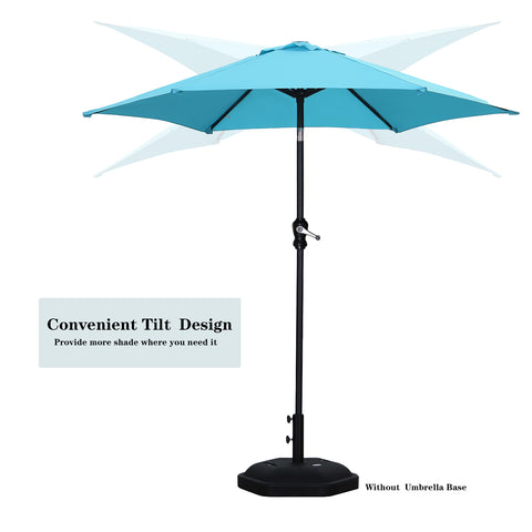 Ainfox 7.5FT Patio Umbrella Outdoor Table Umbrella,Market Umbrella with Push Button Tilt and Crank for Garden, Lawn, Deck, Backyard & Pool