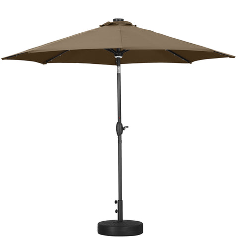 Ainfox 10Ft Solar Powered 40 LED Lighted Aluminum Patio Table Market Umbrella