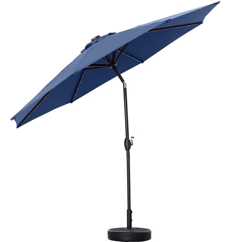 Ainfox 10Ft Solar Powered 40 LED Lighted Aluminum Patio Table Market Umbrella