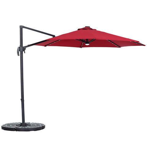 UNIDAZE 10 Ft Patio Offset Cantilever Umbrella 360°Rotation Garden Hanging Umbrella with Cross Base