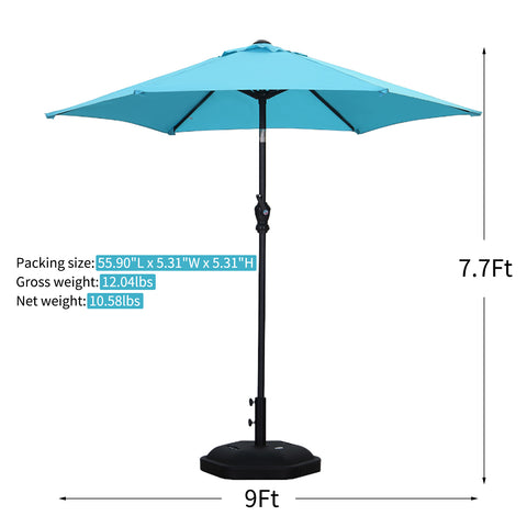 Ainfox 9FT Patio Umbrella Outdoor Table Umbrella with Push Button Tilt and Crank for Garden, Lawn, Deck, Backyard & Pool