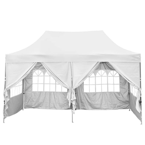 Ainfox 10x20Ft Pop up Canopy Tent, Party Heavy Duty Instant Gazebo with 4 Removable Sidewalls，4 Transparent Windows and 2 Zipper Doors