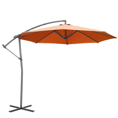 Ainfox 10FT Patio Offset Umbrella with 360 Degree Rotation and Cross Base for Garden Outdoor Swimming Pool & Large Market