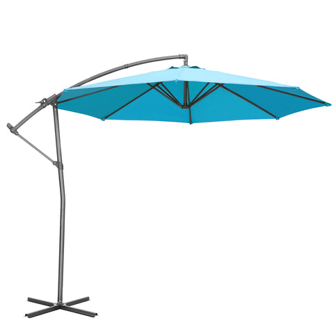 Ainfox 10FT Patio Offset Umbrella with 360 Degree Rotation and Cross Base for Garden Outdoor Swimming Pool & Large Market