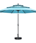 Ainfox 10FT 3 tier vented Patio Umbrella Outdoor Table Umbrella,Market Umbrella with Push Button Tilt and Crank for Garden, Lawn, Deck, Backyard & Pool