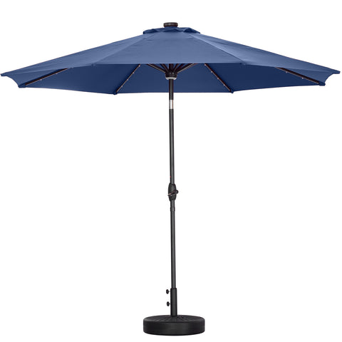 Ainfox 10Ft Solar Powered 40 LED Lighted Aluminum Patio Table Market Umbrella