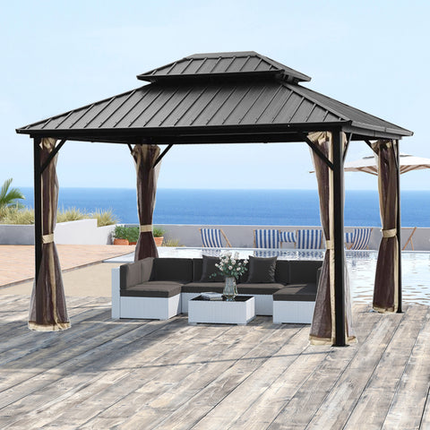 Ainfox 12 Ft. W x 10 Ft. D Aluminum Patio Gazebo