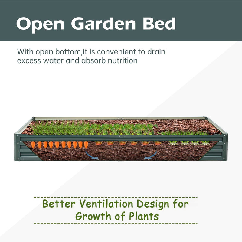 Metal Garden Bed Outdoor Garden Planter Box, Backyard Patio Planter Beds