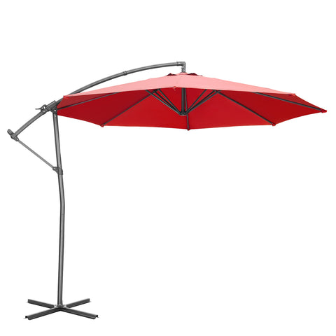 Ainfox 10FT Patio Offset Umbrella with 360 Degree Rotation and Cross Base for Garden Outdoor Swimming Pool & Large Market