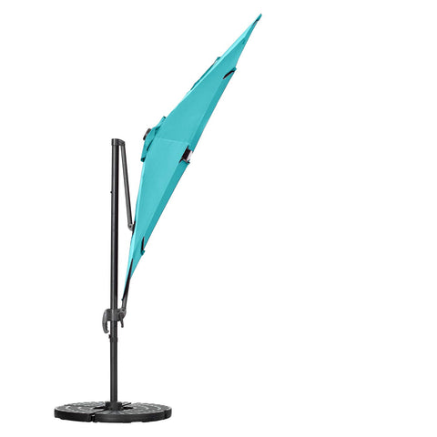 UNIDAZE 10 Ft Patio Offset Cantilever Umbrella 360°Rotation Garden Hanging Umbrella with Cross Base