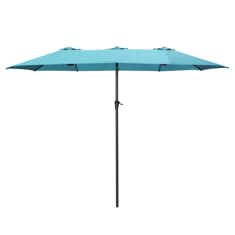 15Ft Double-Sided Patio Umbrella Outdoor Market Umbrella with Crank/Without Base