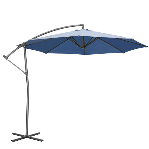 Ainfox 10FT Patio Offset Umbrella with 360 Degree Rotation and Cross Base for Garden Outdoor Swimming Pool & Large Market