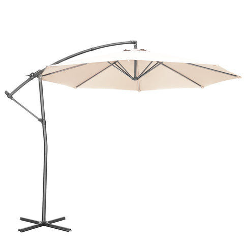 Ainfox 10FT Patio Offset Umbrella with 360 Degree Rotation and Cross Base for Garden Outdoor Swimming Pool & Large Market