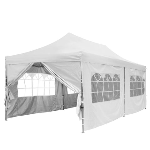 Ainfox 10x20Ft Pop up Canopy Tent, Party Heavy Duty Instant Gazebo with 4 Removable Sidewalls，4 Transparent Windows and 2 Zipper Doors