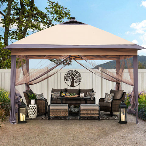 Ainfox 11Ft X 11Ft Steel Frame Pop-up Canopy With Led Lights