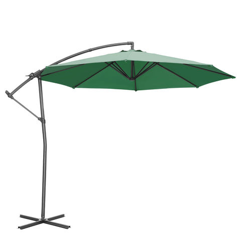 Ainfox 10FT Patio Offset Umbrella with 360 Degree Rotation and Cross Base for Garden Outdoor Swimming Pool & Large Market