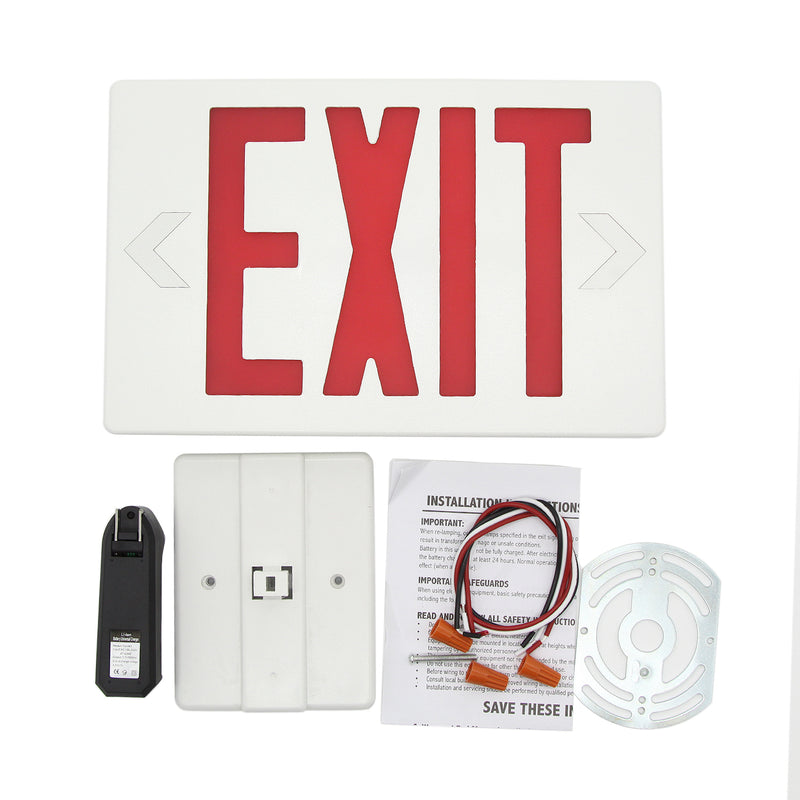 Ainfox Exit Emergency Light LED,UL Certified - Red Emergency Exit Sign Light for Business, Battery Backup