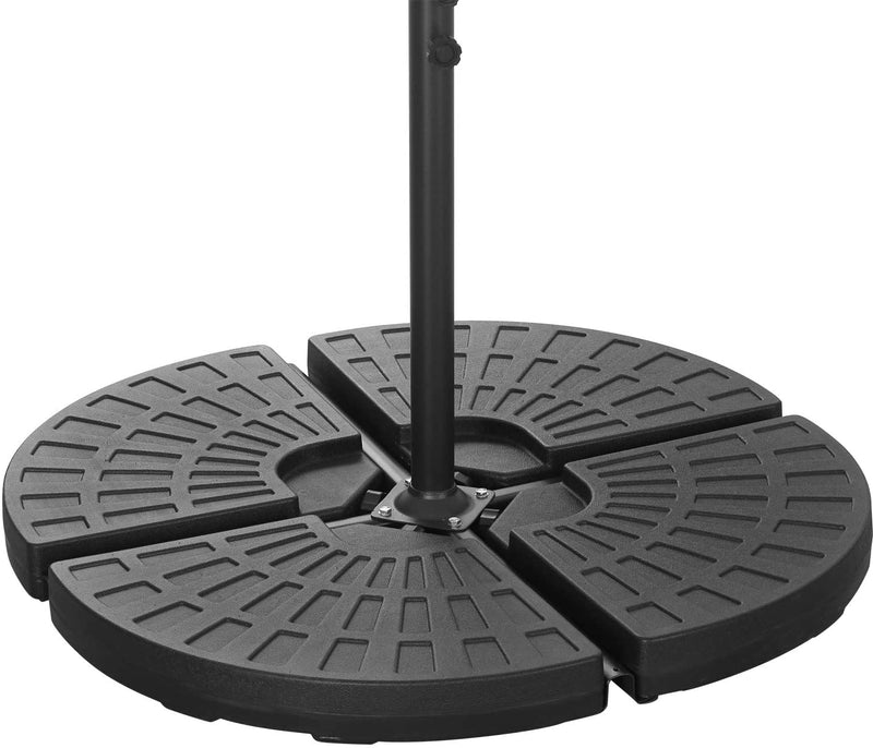 Ainfox HDPE Round Fan-Shaped Hanging Umbrella Base Stand for Patio – Black