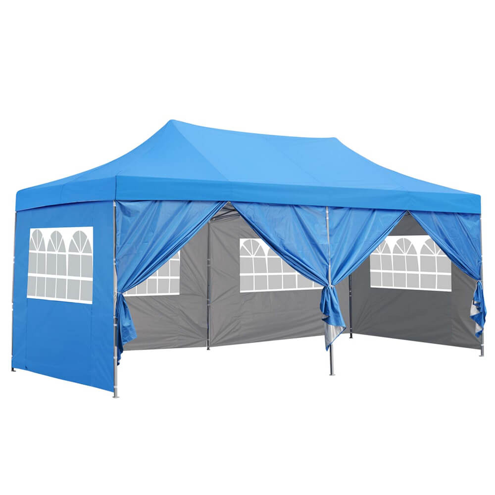 10x20Ft Pop up Canopy Tent Party Heavy Duty Instant Gazebo 4 Removable Sidewalls，4 Transparent Windows 2 Zipper Doors