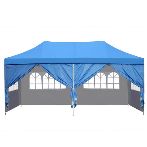 Ainfox 10x20Ft Pop up Canopy Tent, Party Heavy Duty Instant Gazebo with 4 Removable Sidewalls，4 Transparent Windows and 2 Zipper Doors