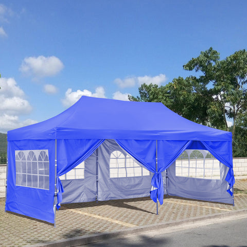 Ainfox 10x20Ft Pop up Canopy Tent, Party Heavy Duty Instant Gazebo with 4 Removable Sidewalls，4 Transparent Windows and 2 Zipper Doors