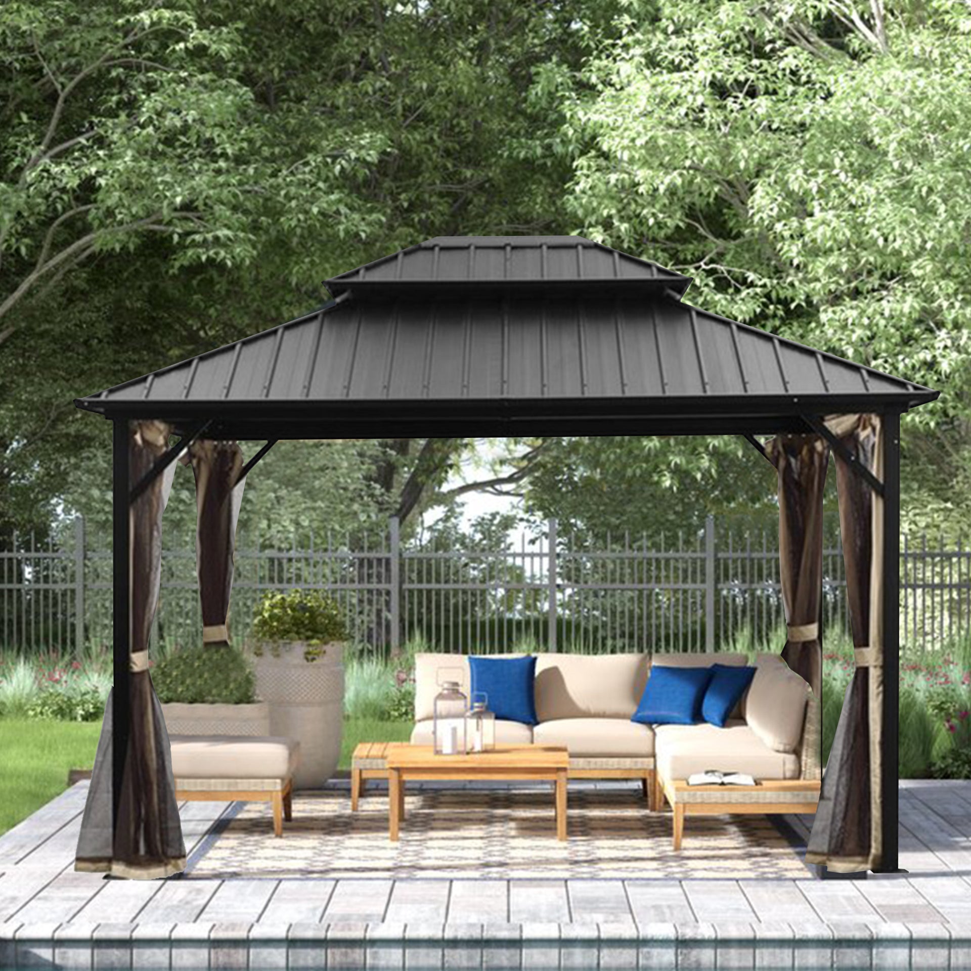 12 Ft. W x 10 Ft. D Aluminum Patio Gazebo